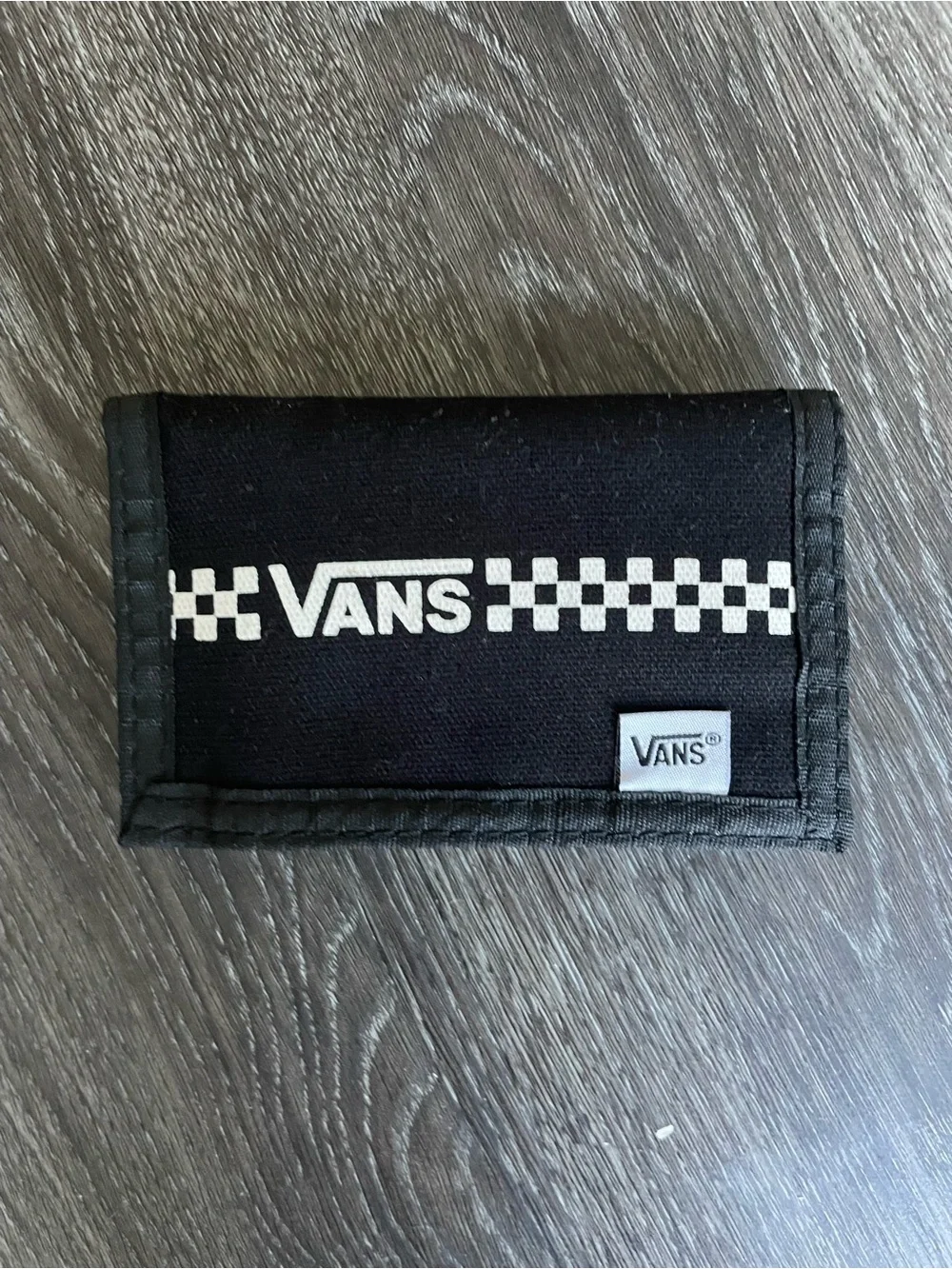 Vans Black and White Checker Tri-Fold Card Holder